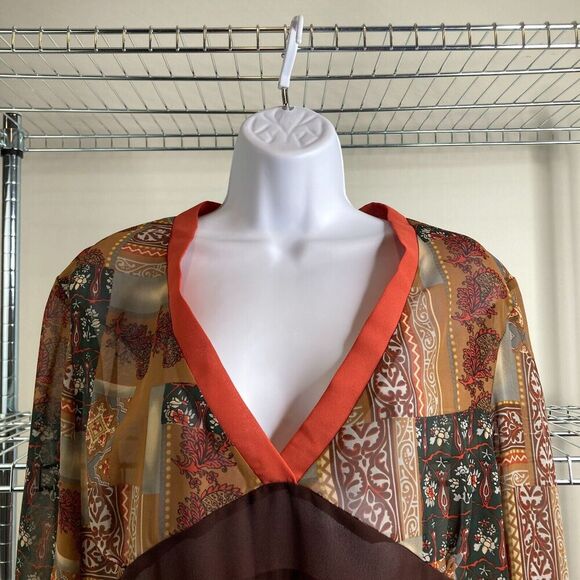 Vintage Jessica Ash Women’s Patchwork‎ Tunic Top Art To Wear Size XL Lagenlook - Picture 3 of 9